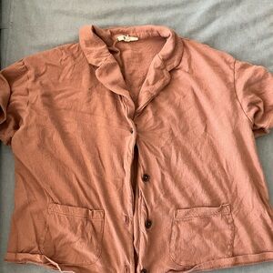 Madewell Terracotta Short Sleeve Shirt